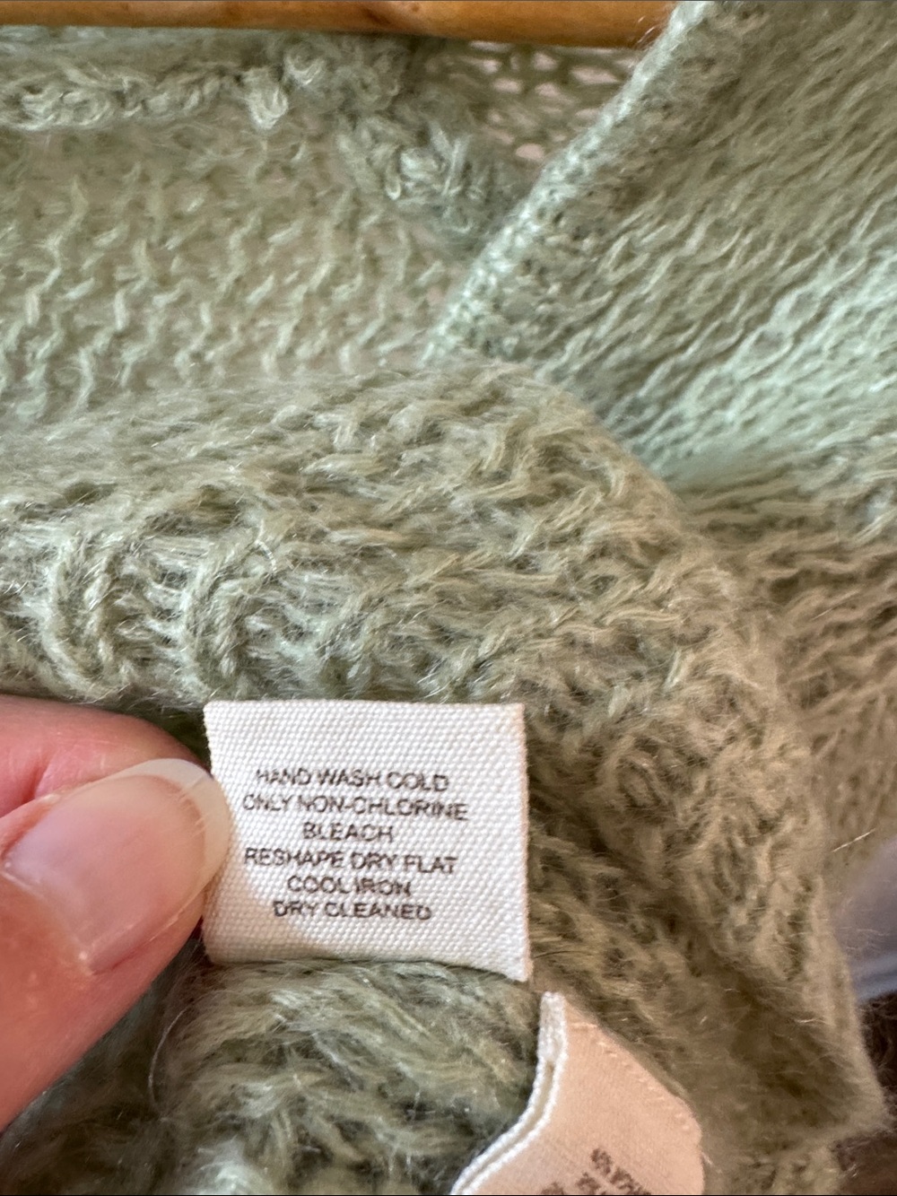 Free People Mohair Blend Cropped Cardigan Sage Green Button Front M - Picture 4 of 8